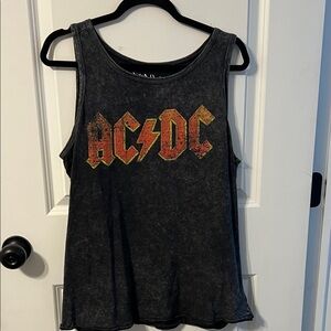 AC/DC Graphic Tank Top in Distressed Black